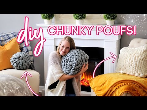 BIG Chunky Pouf Pillows... you can make FAST! 💕 (Cheap DIY gift idea!)
