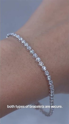 Here is 4 prong setting compared to 3 prong setting diamond tennis bracelet Both are 14Kt White Gold