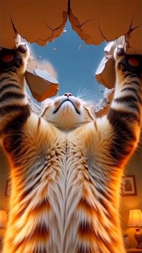 Giant Hyper-Realistic Cat Destroys the House | Intense Chaos Scene | Monster Cat VFX#shots #cat