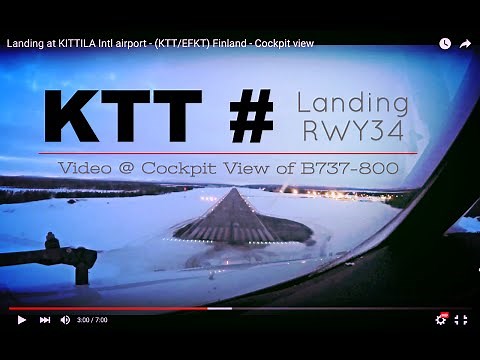 Landing @ KITTILA - Intl airport (KTT/EFKT) Finland # Cockpit view - RWY34