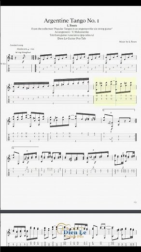 Argentine Tango No. 1 - Guitar Arrangement