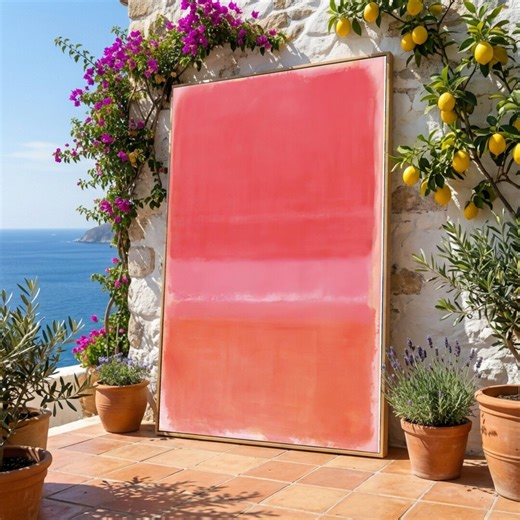 Warm Gradient Abstract Canvas, Red and Orange Color Block Wall Art, Modern Minimalist Home Decor, Contemporary Canvas Painting - Etsy