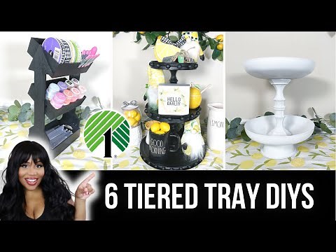6 * EASY* DIY TIERED TRAYS | Dollar Tree DIY Home Decor | Budget Friendly DIY's
