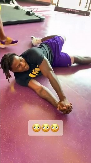 LSU strength and conditioning coach showing up some of the football team after training 😂