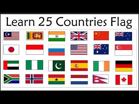Learn Kids English - World flags | 25 Flag names| Flags of the World |Country Flag for Children|Kids