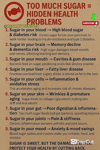 Too Much Sugar = These 9 Scary Problems 😱 | Health Tips
