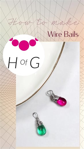 How to make wire bails for teardrop beads 💧#diy #howto #jewelrybasics #basics101 #wirebail #fyp | House of Gems