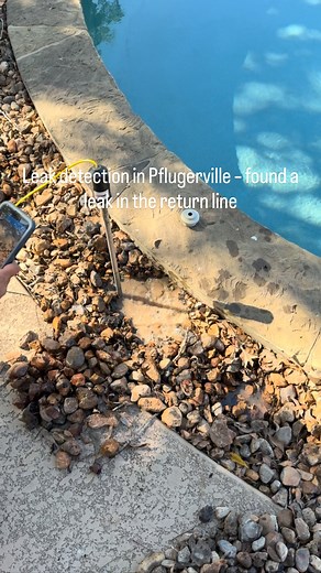 Pool leak detection in Pflugerville today. After pressurizing the return pipe for the pool we found the leak right off the edge of the pool and now it is time to dig it up and get it repaired.#911poolcare #poolleakdetection #poolleakrepair | 911 Pool Care