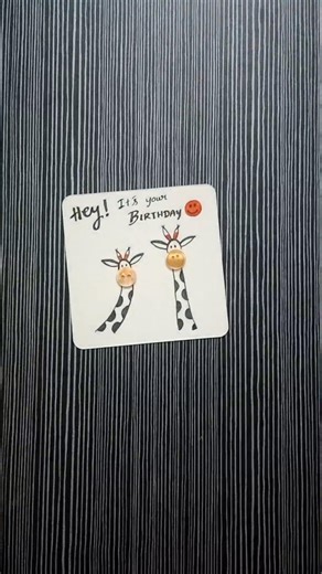 DIY Button Craft Birthday Card | Simple & Aesthetic🦒 |cute hand made card #2 #diy #birthdaycard