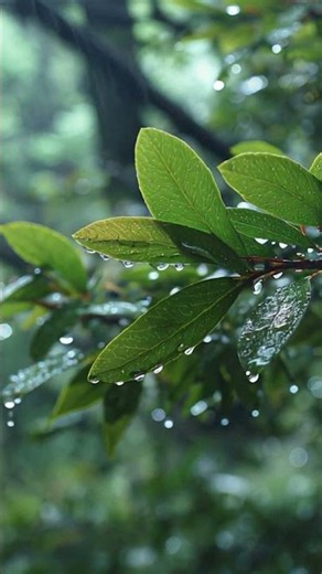 나뭇잎 위로 조용히 떨어지는 수면 빗소리, sleep rain sound #rain #rainyday #rainasmr #relaxing #relaxingsounds