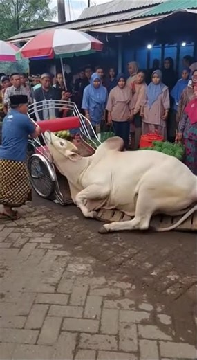 Sapi gagal dinaikan ke becak tidak mau naik #sapiviral #sapigemuk #sapilucu