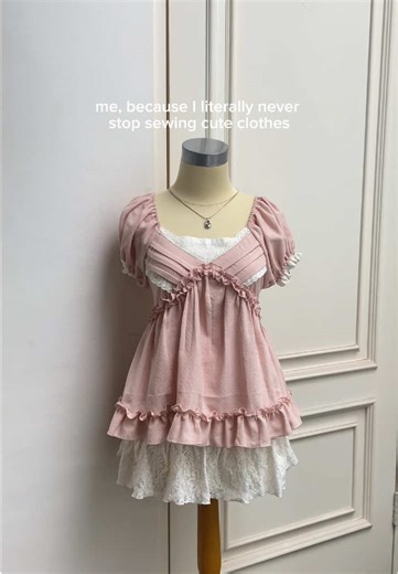 Lately, I’ve been obsessed with sewing babydoll-style tops. For this cute piece, I used the 'Cicely Top' pattern. It’s absolutely adorable, I’m totally in love with it! 🎀✨ #sewingpattern #sewingtiktok #cutetop #coqquete #pinterest