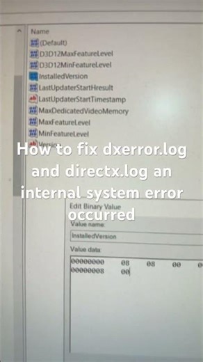 How to fix dxerror.log and directx.log an internal system error occurred