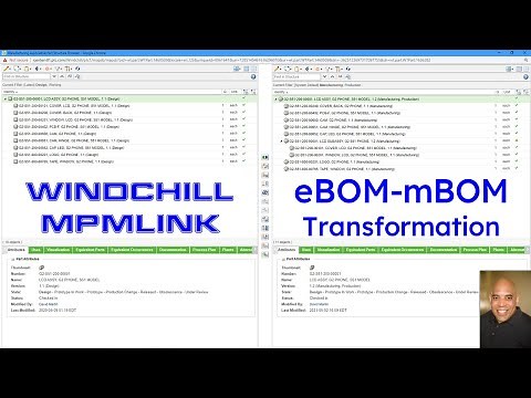 PTC Windchill MPMLink - eBOM-mBOM Transformation (Part 1) | BOM Management