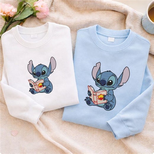 Alien Reading Book Embroidery File, Cartoon Character Design, Instant Download - Etsy