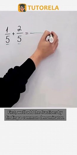 Adding Fractions: Solving 1/5 + 2/5 Step-by-Step #Math #OperationsWithFractions
