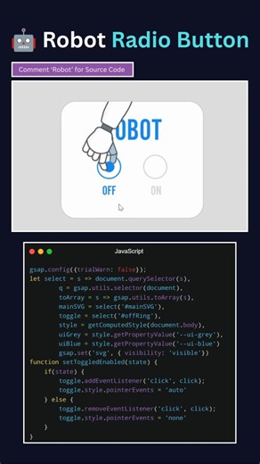 Robot Toggle Switch Animation 🤖 Pure HTML CSS & GSAP
