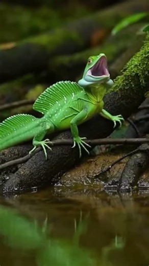 “The basilisk lizard devours its prey in a split second.”