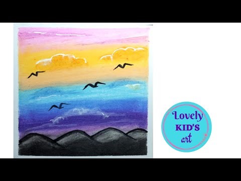 How to draw oil pastels cute and easy drawing for beginners and toddlers/ step by step drawing