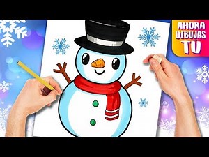 How to draw a SNOWMAN - XMAS Drawings - KAWAII