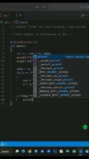 C Program to Check Palindrome Number | Amresh TechCode
