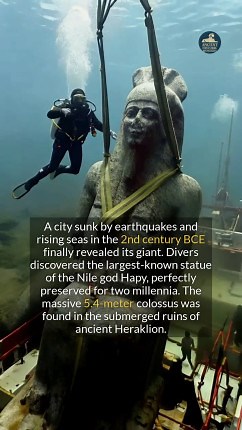 54K views · 537 reactions | A city lost to the sea for 2,000 years has revealed its giant; what other wonders are waiting to be found? #ancientdiscoveries #archaeology #egypt | Ancient Historic Wonders | Facebook