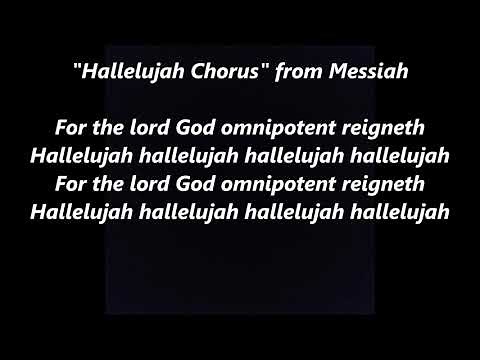 HALLELUJAH CHORUS HANDEL MESSIAH Oratorio Lyric Word text sing along song short handle music