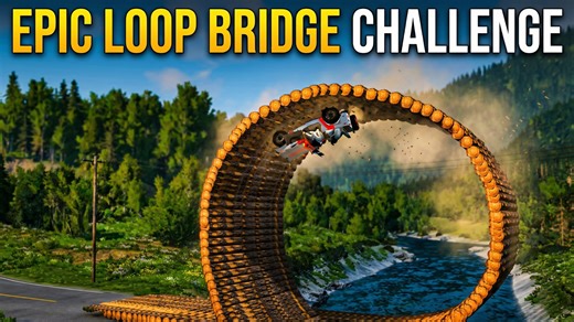 Testing cars on rails bridge and the impossible loop bridge