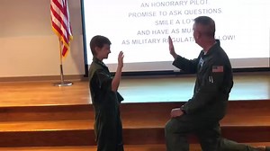 5.6K views · 122 reactions | Maj. Gen. James A. Jacobson, Commander, Air Force District of Washington, swears-in 10 year old Ella Edwards as Joint Base Andrews Pilot for a Day. Edwards will have a full day of events ahead of her including watching the 11th Security Forces Squadron working dogs demonstration and flying in a MD State Police helicopter. #JBA #AFDW #DCANG 459th Air Refueling Wing The Check-6 Foundation, Inc | 113th Wing DC Air National Guard | Facebook