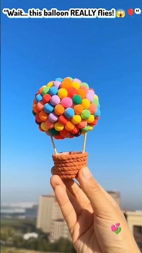 Make a Hot Air Balloon from Clay 🪂 Diy Fun Craft Activity for Kids🎈😱 #trending #kids #diy #ytshorts