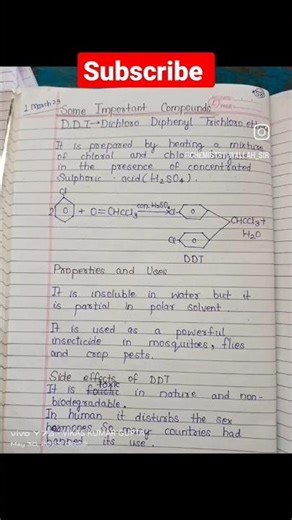 D.D.T Compound | Preparation Method Of DDT |Properties Of DDT | 12TH Chemistry Short Tricks ||