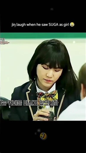 No laugh challenge with Suga as a girl 🤭🤣🤣. #suga #bts #shorts