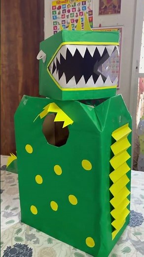 DIY dinosaur 🦕🦖costume cutout |fancy dress cardboard costume for compitition | fancy dress costume