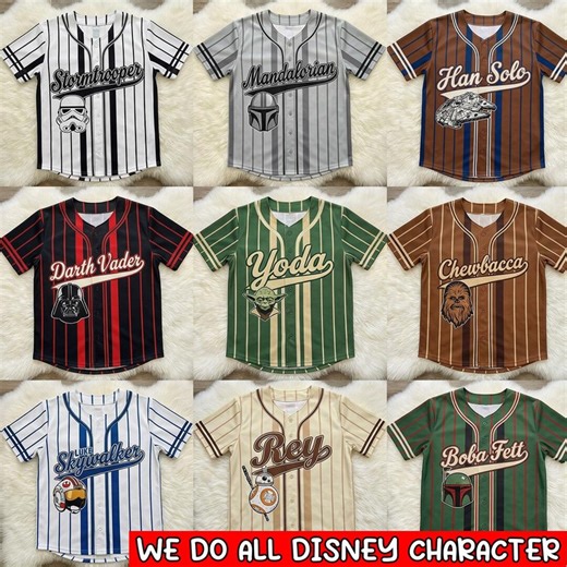Custom Star Wars Baseball Jersey, Darth Vader Grogu Shirt, Star Wars Birthday Tees, Disneyland Disney Trip Family Shirt Gift ,Y2K Jersey - Etsy
