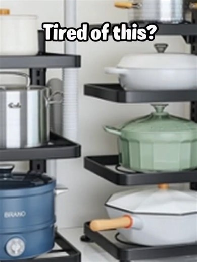 Shop now in the bio for the ultimate kitchen upgrade! 🍳 Say goodbye to cluttered cabinets and hello to the StackSmart Cookware Rack—perfect for organizing pots, pans, and lids in seconds. Maximize your space, keep your kitchen tidy, and make cooking easier than ever. Don’t wait—transform your kitchen today! #fyp #reels #viral #kitchenorganization #homehacks #kitchenmusthaves #tiktokmademebuyit #homefinds #cozypalm