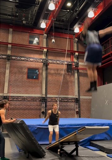 Is this a world first?!🤯🤯 I don’t think anyone else has ever done this before!🔥📸 Athlete: @charlie_lutic #teeterboard #flips #tumblingpro #flipperfection #powermovesonly