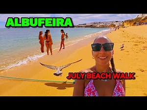 We take a Beach Walk in Albufeira Portugal Summer July 2025