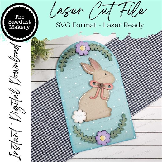 Interchangeable Large Arched Boho Sign Insert | Easter Bunny Arched Boho | Laser Cut File | Boho Signs | Seasonal Interchangeable SVG - Etsy
