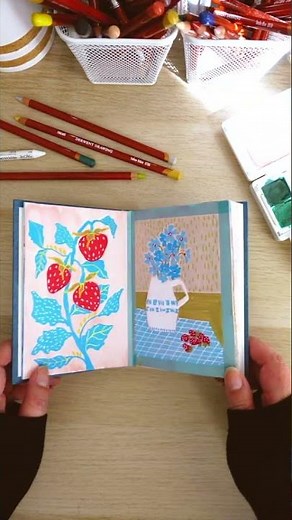 A Peek Inside My Sketchbook 📚 #art #sketchbook #mixedmediaart