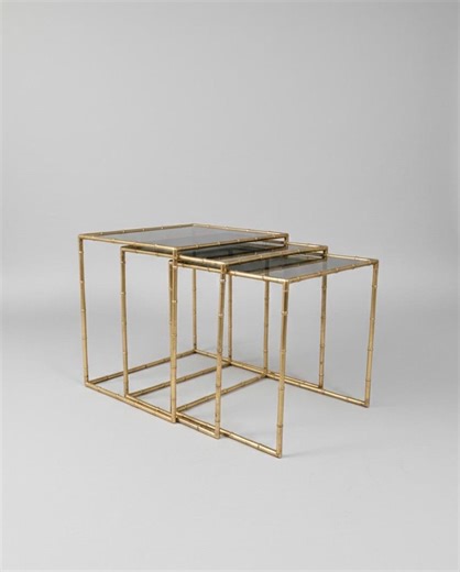 3 Nest Tables Art Deco Bamboo Regency Italian Furniture Mid Century Modern Space Age Design Vintage Table Coffee Fiberglass 70s Modern Antiques - Etsy