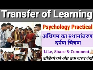 Transfer of Learning || द्विपक्षीय अधिगम स्थानांतरण || Mirror Drawing Test || Psychology Practical
