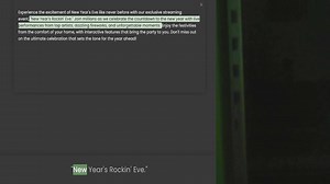 Experience the excitement of New Years Eve like never before with our exclusive streaming event, New