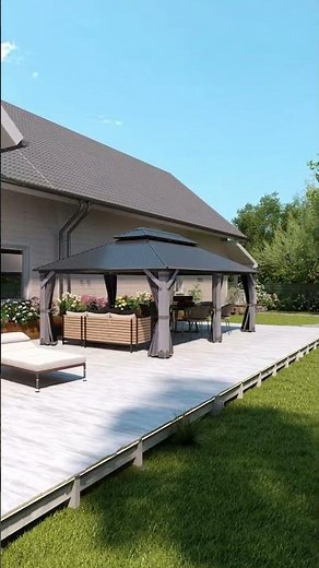 Large Wooden Gazebo Ideas for Backyard | Spacious Outdoor Living Setup #gazebo #backyard