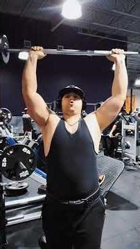 100 lb curl shoulder press King of the super #powerlifting #bodybuilding