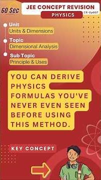 JEE Physics | Dimensional Analysis | Principles & Uses | Derive Formulas You’ve Never Seen| CR–Ep007