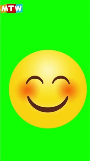 Cute Smile Emoji Green Screen 😊 | Blush Face Animation | Chroma Key Shorts #animatedemoji #art
