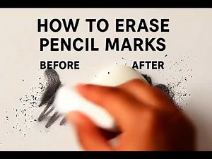 How to Erase Pencil Marks: The before and after of an eraser swipe.