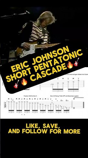Eric Johnson Short Pentatonic Cascade “Western Flyer” With Tabs and Picking