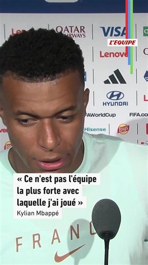 Kylian Mbappé : « Ce n'est pas l'équipe la plus forte avec laquelle j'ai joué » #sportstiktok #mbappe #kylianmbappe #france #equipedefrance