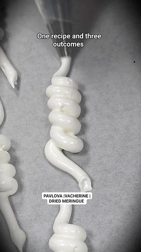 166K views · 1.6K reactions | A versatile meringue base made with whipped egg whites, caster sugar, icing sugar, and cornflour—engineered for structure, stability, and texture. This recipe is ideal for creating traditional pavlovas, forming delicate vacherins, or piping into fine meringue shapes for elegant garnishes. Crisp on the outside and light within, it holds beautifully for multiple pastry applications. Checkout recipe in bio (gronda link) | Chef Danish Khan | Facebook